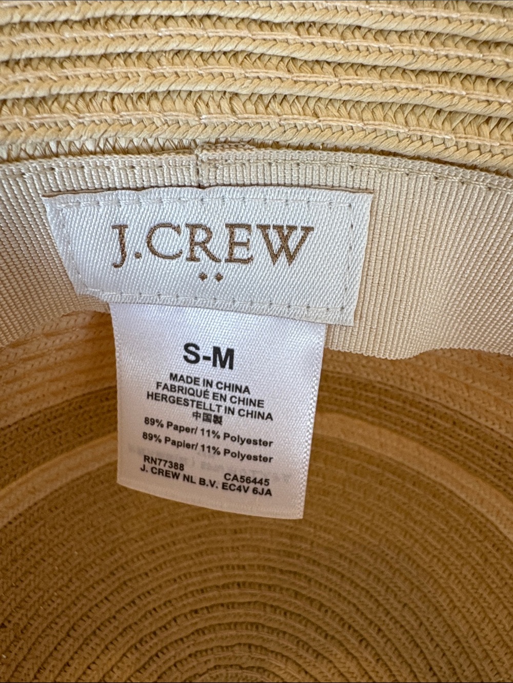 J. Crew Women’s Tan and Cream Hat - Picture 4 of 5